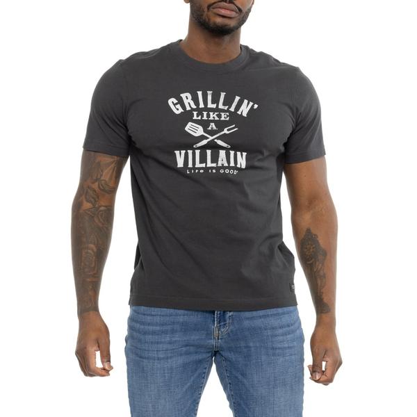 ライフイズグッド メンズ トップス シャツ Life is Good Grillin' Like a Villain Crusher T-Shirt - Short Sleeve Jet Black ブラック