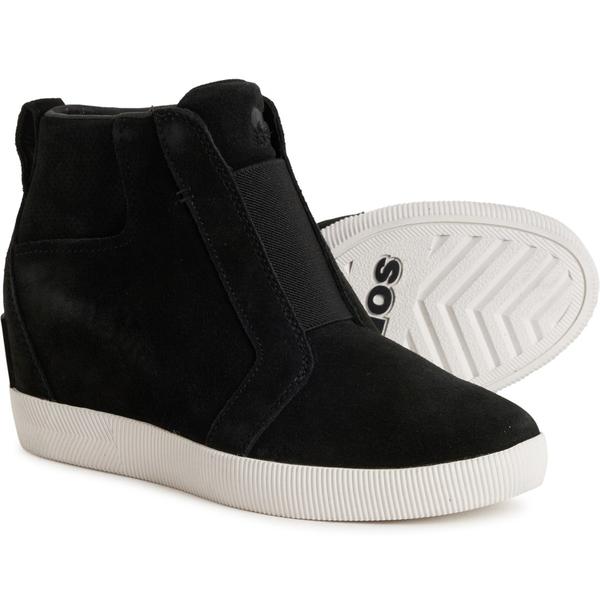 ソレル レディース シューズ スニーカー スエードクロス ブーツ Sorel Out N About Wedge Boots - Waterproof Suede (For Women) Black/Sea Salt 黒いこと