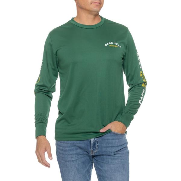 ダークシーズ メンズ 水泳着 二分の一ズボン下・さる股引き プルオーバー DARK SEAS Headmaster Sun T-Shirt - UPF 50+ Long Sleeve Forest Green 緑であること