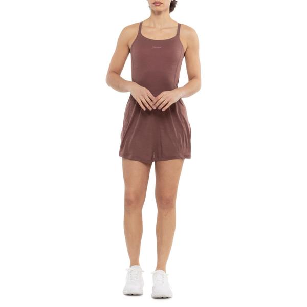 アイスブレーカー レディース トップス ワンピース ウール ノースリーブ Icebreaker 150 Active Dress - Merino Wool Sleeveless Built-In Liner Carob/Pop