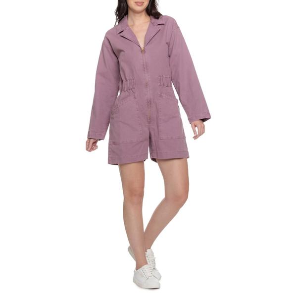 ファレティ レディース トップス 衣装 ロンパース 綿織物 Faherty Sun-Washed Canvas Romper - Organicotton Long Sleeve Weathered Orchid