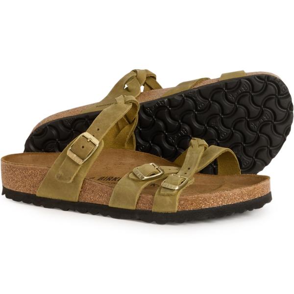 ビルケンシュトック レディース シューズ サンダル なめし革 Birkenstock Made インチ Germany Franca Braid Sandals - Leather (For Women) Green Olive 緑であること サンダル-靴