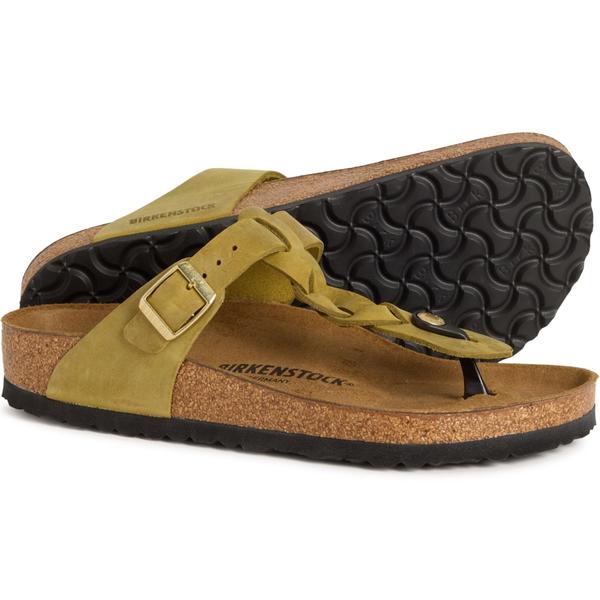 ビルケンシュトック レディース シューズ サンダル レザー Birkenstock Made in Germany Gizeh Braided Sandals - Leather (For Women) Green Olive グリーン