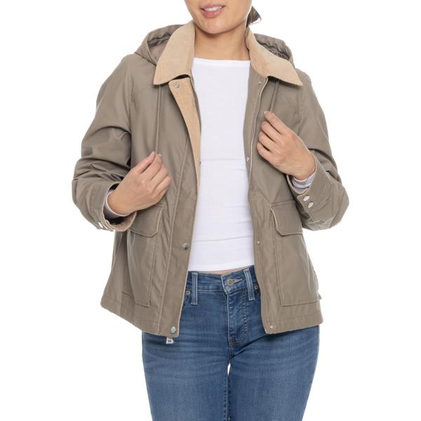 サンクチュアリー レディース アウター ジャケット・ブルゾン コーデュロイ コート Sanctuary Corduroy Collar Hooded Twill Barn Coat - Insulated Taupe トープ