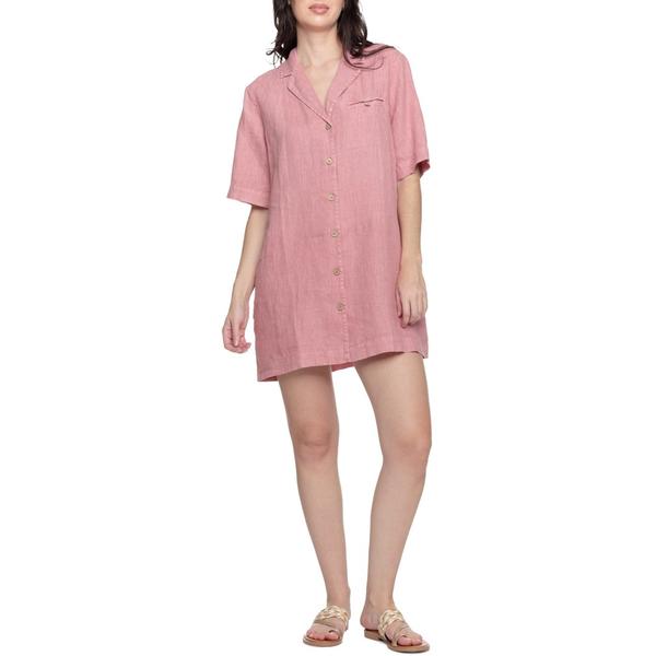 ファレティ レディース トップス 衣装 リネン Faherty Paradise Point Dress - Linen Short Sleeve Withered Rose