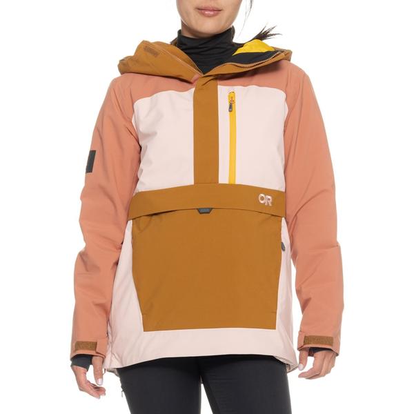 アウトドアリサーチ レディース アウター ジャケット・ブルゾン Outdooresearch Snowcrew Anorak Ski Jacket - Waterproof Insulated Zip Neck Sienna/Cinnamon/Bronze