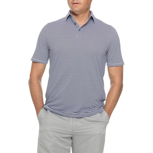 ケージェイユーエス メンズ トップス ポロシャツ KJUS Lee Stripe Polo Shirt - Short Sleeve White-Atlanta Blue ホワイト