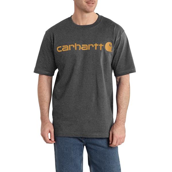 カーハート メンズ トップス Tシャツ ロゴ グラフィック Carhartt K195 Dearborn Loose Fit Heavyweight Logo Graphic T-Shirt - Short Sleeve Carbon Heather ヘザー