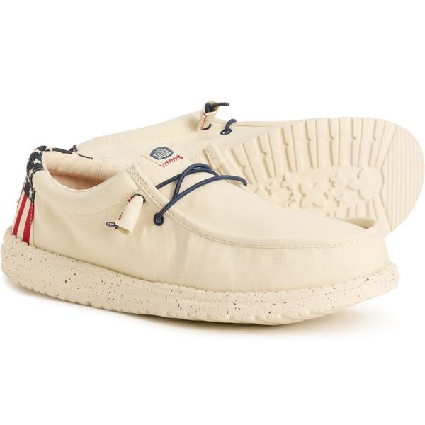ヘイデュード メンズ シューズ スニーカー Hey Dude Wally Americana Sneakers - Slip-Ons (For Men) Off White 象牙色