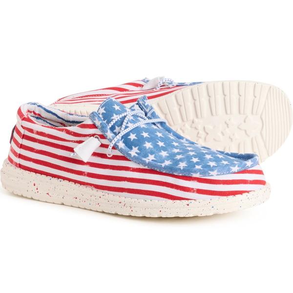 ヘイデュード メンズ シューズ スニーカー Hey Dude Wally Patriotic Sneakers - Slip-Ons (For Men) Stars And Stripes 縞模様