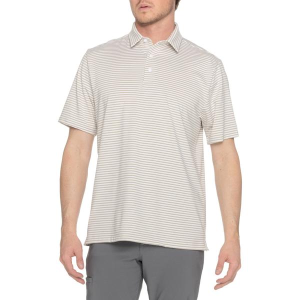 アンダーアーマー メンズ トップス プルオーバー Under Armour Drive Groove Stripe Golf Polo Shirt - UPF 30 Short Sleeve White 白いこと トップス-カジュアルシャツ-メンズファッション