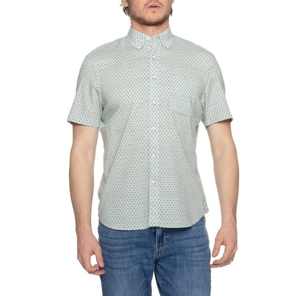 ファレティ メンズ トップス シャツ コットン Faherty Playa Shirt - Organicotton Short Sleeve Sage Fishscale セージ｜ReVida 店