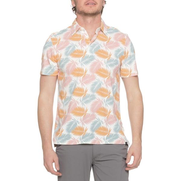 ファレティ メンズ トップス スポーツシャツ Faherty Movement Pique Polo Shirt - Short Sleeve Ivory Paradise Palm 象牙色
