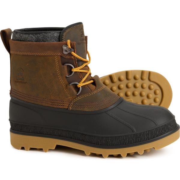 カミック メンズ シューズ ブーツ・レインブーツ レザー Kamik William Lo Pac Boots - Waterproof Insulated Leather (For Men) Gau