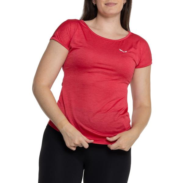 サレワ レディース トップス シャツ Salewa Puez Melange Dry T-Shirt - Short Sleeve Rose Red Melange レッド