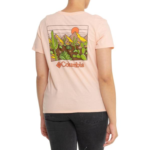 コロンビア レディース トップス シャツ グラフィック Columbia Sportswear Saguaro Graphic T-Shirt - Short Sleeve Tropical Peach ピーチ