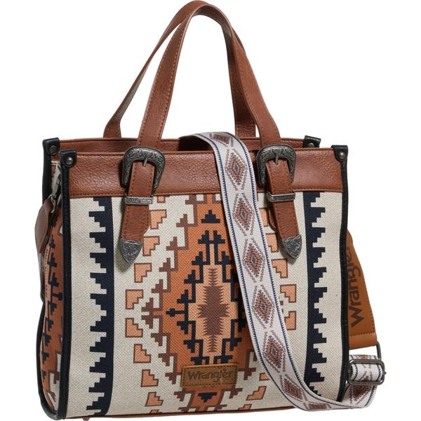 ラングラー レディース バッグ プリント Wrangler Aztec-Print Satchel with Buckles Brown ブラウン 8,865円