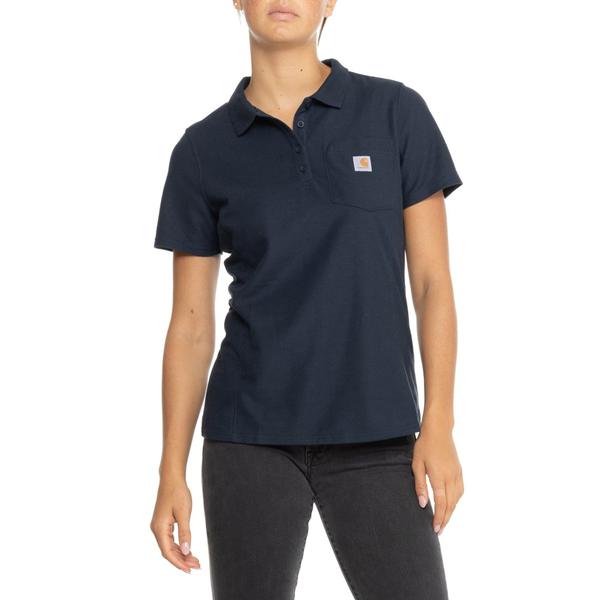 カーハート レディース トップス シャツ Carhartt 104229 Contractor ’ s Work Pocket Polo Shirt - Short Sleeve Navy ネイビー