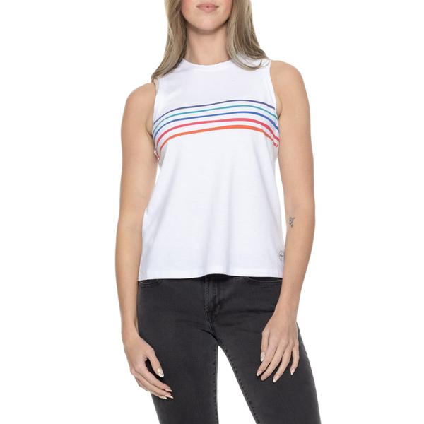 クリムゾンクローバー レディース トップス シャツ グラフィック Krimson Klover Cora Graphic Tank Top Stripes White ホワイト