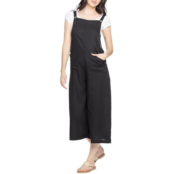 フォーアワードリームス レディース トップス ワンピース ノースリーブ クロップド ジャンプスーツ リネン 4OURDREAMERS Wide-Leg Cropped Jumpsuit - Linen Sleeveless Black ブラック