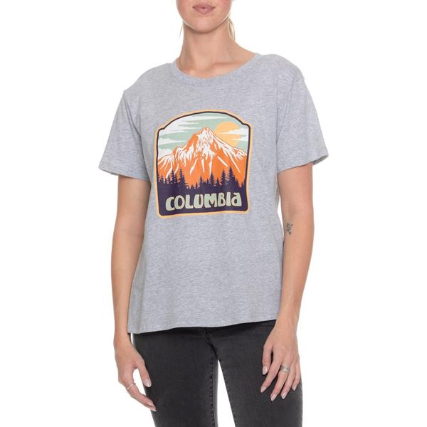 コロンビア レディース トップス シャツ グラフィック Columbia Sportswear Elite Graphic T-Shirt -Short Sleeve Heather Grey グレー
