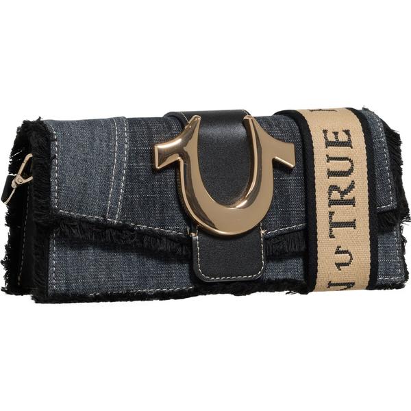 トゥルーレリジョン レディース バッグ デニム True Religion Frayedenim Flap Crossbody Bag Black ブラック