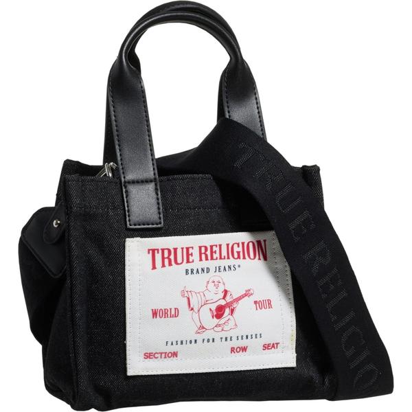 トゥルーレリジョン レディース 御徒面子 ミニ ジーンズ True Religion Washedenimini Pocketote Bag Black 黒いこと