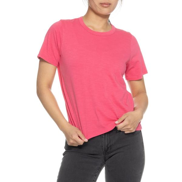 ファレティ レディース トップス シャツ コットン Faherty Sunwashed Crew T-Shirt - Organicotton Short Sleeve Pink Flambe ピンク｜ReVida 店