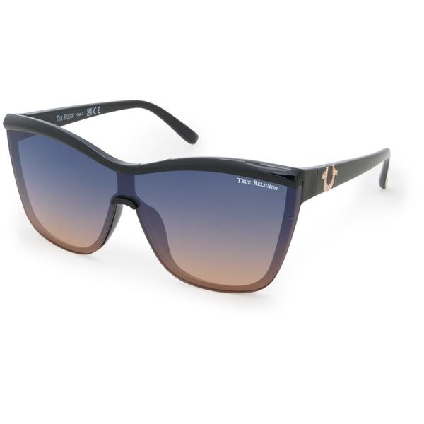 トゥルーレリジョン レディース アクセサリー サングラス・アイウェア True Religion Shield Thin Sunglasses - Mirror Lenses Black ブラック