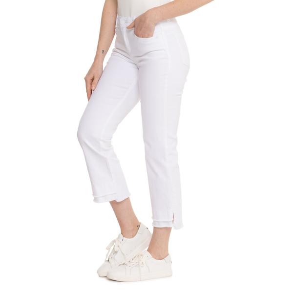 デモクラシー レディース ボトムス デニムパンツ ジーンズ Democracy AbTechnology Kick Flare Jeans with Double-Layer Frayed Hem- High Rise Optic White ホワイト|ReVida 店