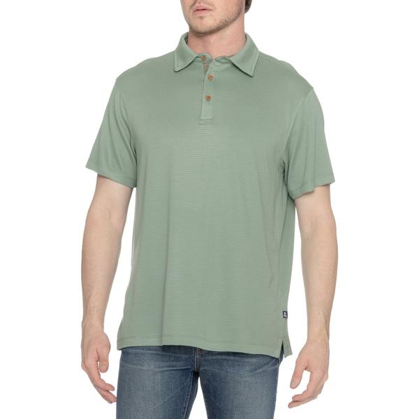 ランズエンド メンズ トップス シャツ Lands' End Sandwash Textured Polo Shirt - Short Sleeve Bay Leaf