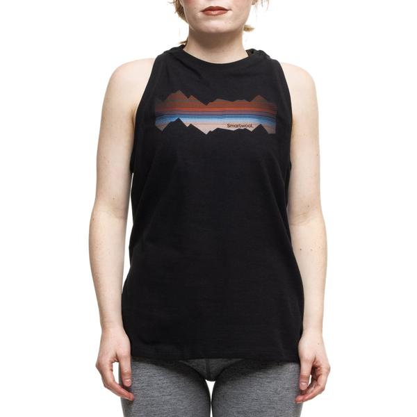 スマートウール レディース トップス シャツ グラフィック SmartWool Mountain Horizon Graphic Tank Top - Merino Wool Black ブラック