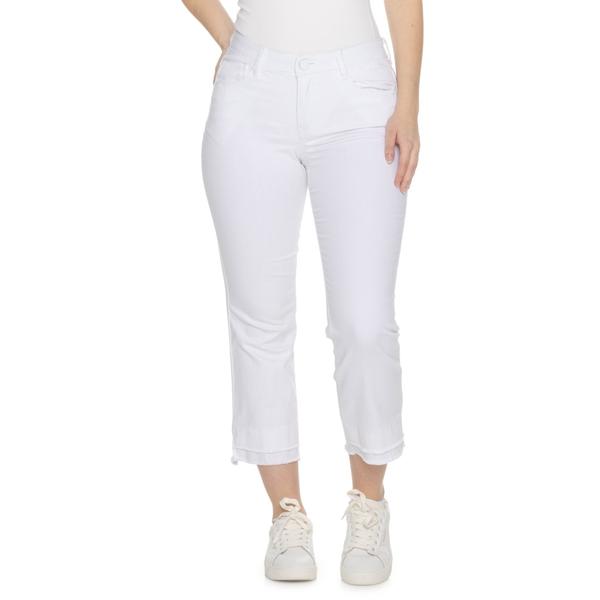 デモクラシー レディース ボトムス デニムパンツ ジーンズ Democracy AbTechnology Kick Flare Jeans with Double-Layer Frayed Hem - High Rise Optic White ホワイト｜ReVida 店