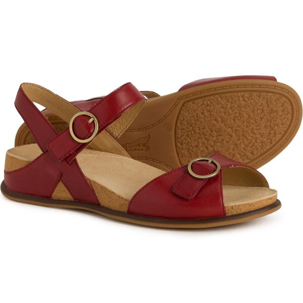 ダンスコ レディース シューズ サンダル レザー Dansko Candace Sandals - Nappa Leather (For Women) Red Burnished Nappa レッド