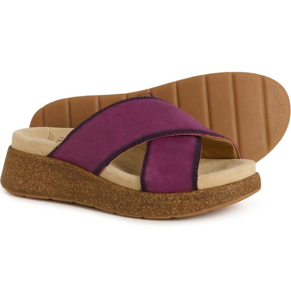 ダンスコ レディース シューズ サンダル スエードクロス Dansko Bridget Sandals - Suede (For Women) Plum Burnished 酸桃 コンフォートサンダル-レディース靴