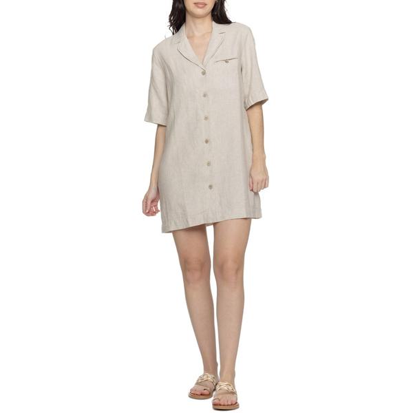 ファレティ レディース トップス 衣装 リネン Faherty Paradise Point Dress - Linen Short Sleeve Flax