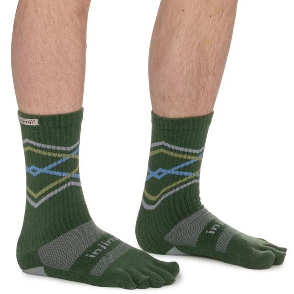 インジンジ メンズ アンダーウェア 靴下 ミニ Injinji Trail Midweight Mini Toe Socks - Crew (For Men) Forest フォレスト