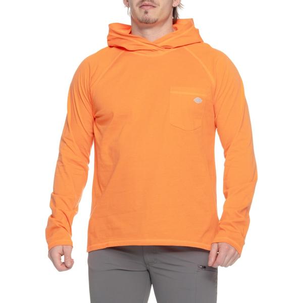 ディッキーズ メンズ トップス Tシャツ Dickies Temp-iQ Cooling Hooded Sun Shirt - UPF 40+ Long Sleeve Orange オレンジ