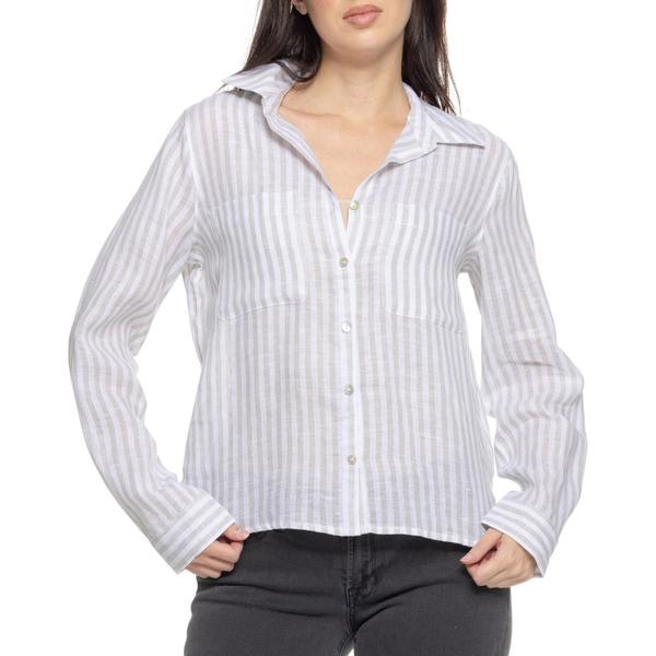 レイチェル ゾー レディース トップス シャツ リネン Rachel Zoe Two Pocket Shirt - Linen Long Sleeve Simone Stripe/Seagrass ストライプ