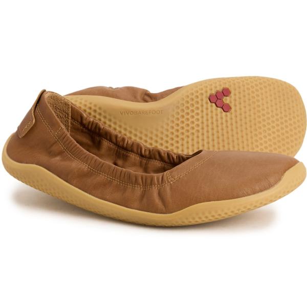 ヴィヴォ ベアフット レディース シューズ スニーカー なめし革 VivoBarefoot Asana Yin Ballet Flats - Leather (For Women) Tan タン