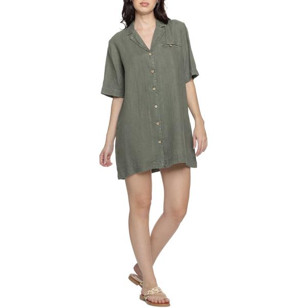 ファレティ レディース トップス 衣装 リネン Faherty Paradise Point Dress - Linen Short Sleeve Thyme