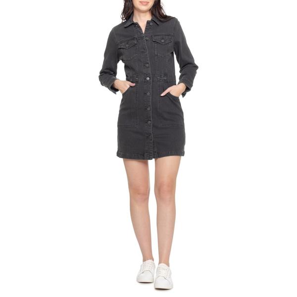 ファレティ レディース トップス 衣装 綿織物 ジーンズ Faherty Michelle Denim Dress - Organicotton Long Sleeve Vintage Black Wash 黒いこと レディースファッション-ワンピース