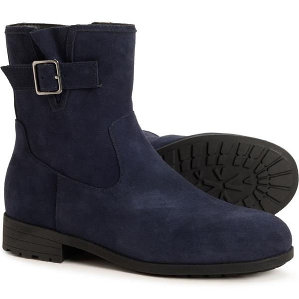 バイオニック レディース シューズ ブーツ・レインブーツ スエードクロス アンクル Vionic Jill Ankle Boots - Suede Wide Width (For Women) Navy Blazer 米国海軍 レディース靴-ブーツ-靴