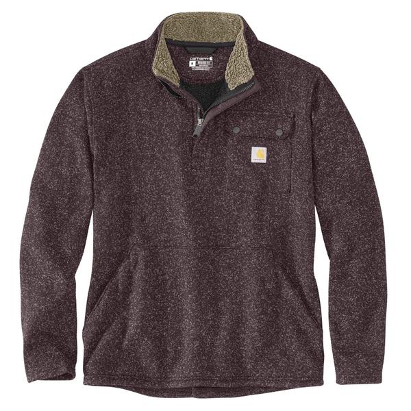 カーハート メンズ トップス シャツ リラックスフィット セーター Carhartt 106378 Relaxed Fit Midweight Sweater - Zip Neck Dark Sepia｜ReVida 店