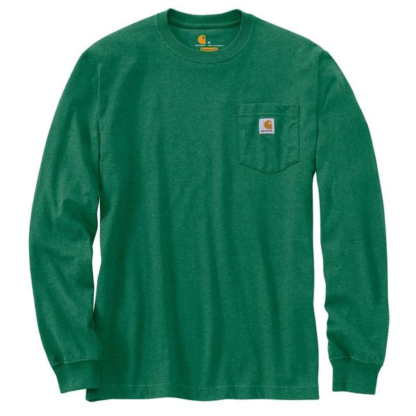 鉄道車両ハート型 メンズ トップス ティーシャツ トール Carhartt K126 Big and Talloose Fit Heavyweight Pocket-Shirt - Long Sleeve North Woods Heather ギョリュウモドキ