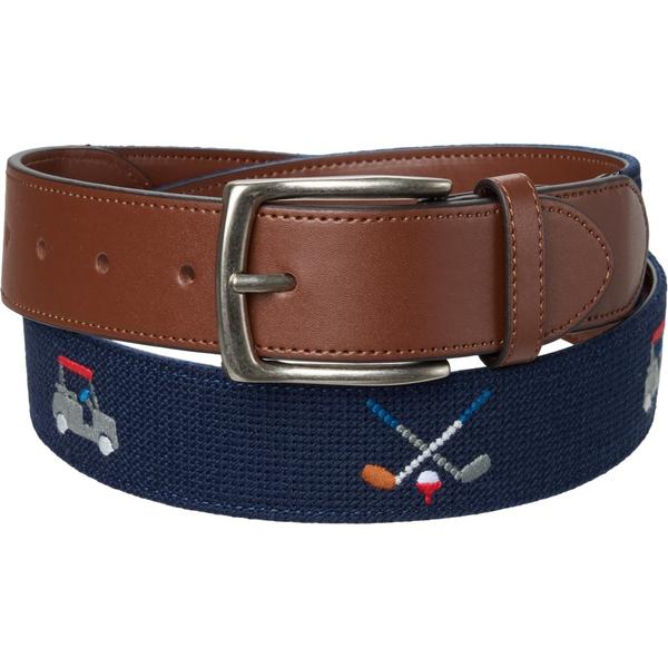 一風変わったペンギン メンズ 付属品 胴締め Original Penguin Golf Needlepoint Belt Navy 米国海軍