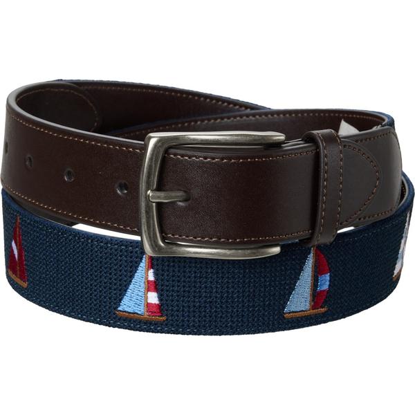 一風変わったペンギン メンズ 付属品 胴締め Original Penguin Boats Needlepoint Belt Blue 青み