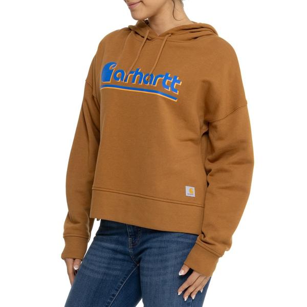 カーハート レディース アウター パーカー・スウェット グラフィック Carhartt 106918 Series Loose Fit Fall Graphic Hoodie Carhartt Brown ブラウン|ReVida 店
