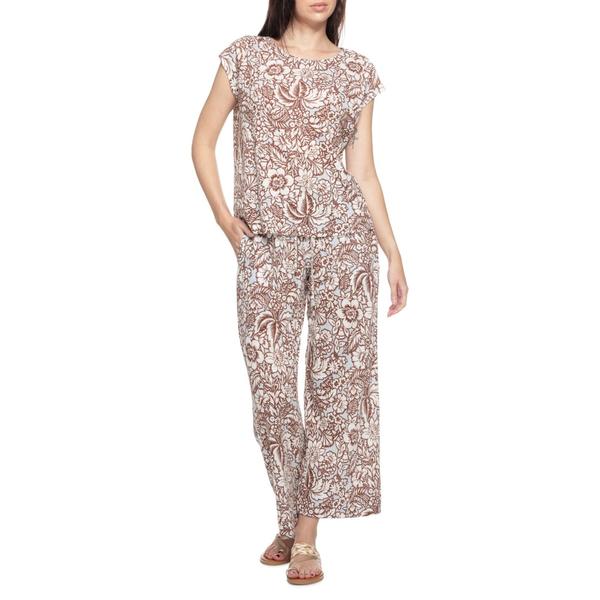 レイチェル ゾー レディース トップス ワンピース パンツ シャツ リネン Rachel Zoe Button Side Dolman Shirt and Pantset - Linen Short Sleeve California Floral|ReVida 店