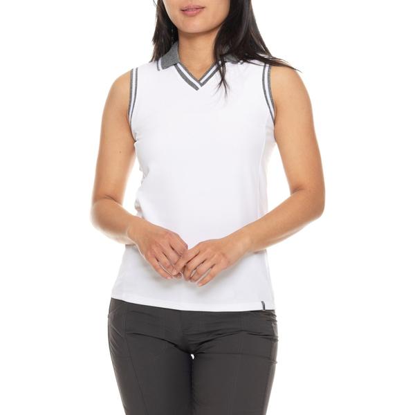 ケージェイユーエス レディース トップス プルオーバー V素っ首 ノースリーブ KJUS V-Neck Polo Shirt - UPF 50+ Sleeveless White 白いこと